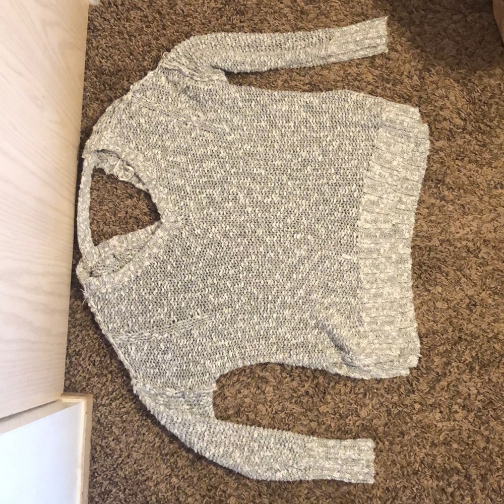 Knit hollow tee sweater